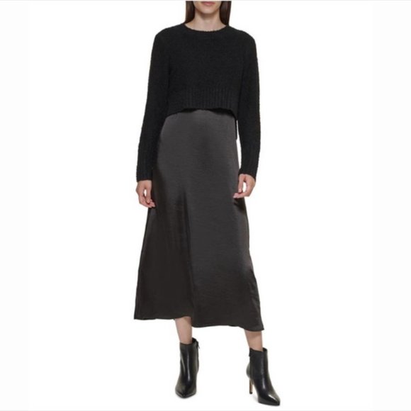 Calvin Klein Dresses & Skirts - Calvin Klein Cropped Sweater & Slip Dress 2-Piece Set 12- NEW